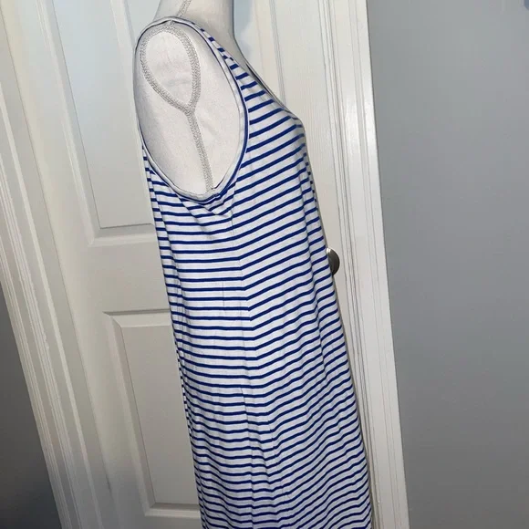 NWT J Crew Blue and White Stripe Tank Dress - Picture 5 of 9